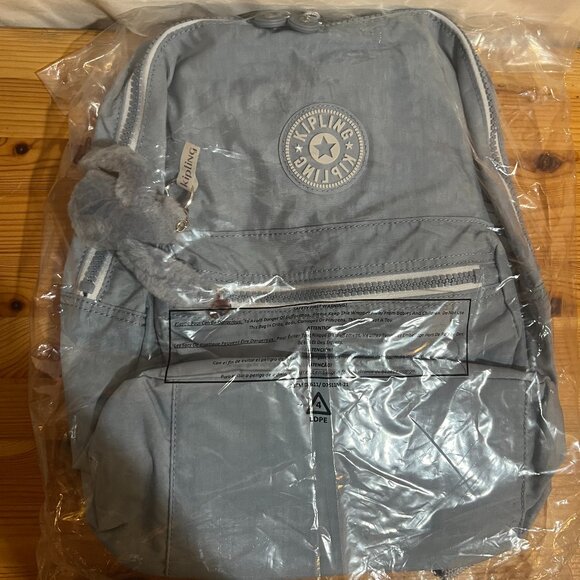 Kipling Rylie Backpack Color: Robins Egg Adjustable Padded Straps Zip Brand New